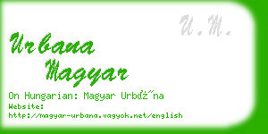 urbana magyar business card